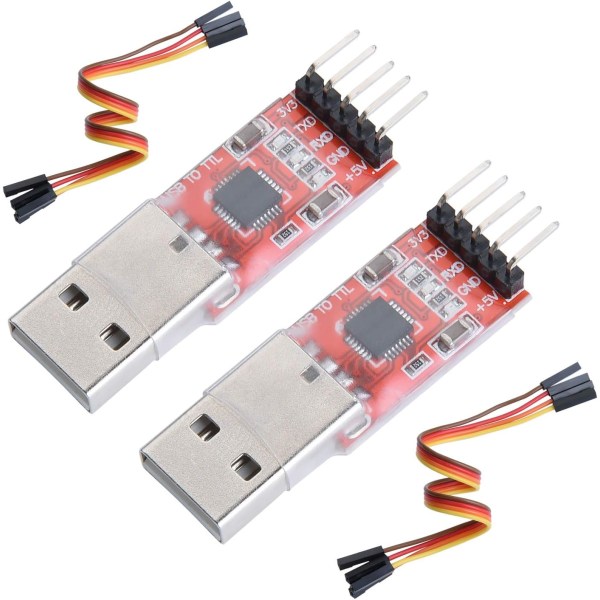 USB till TTL-omvandlaradapter 5-pin seriell omvandlarmodul för CP2102 3,3V och 5,5V（2 stycken）