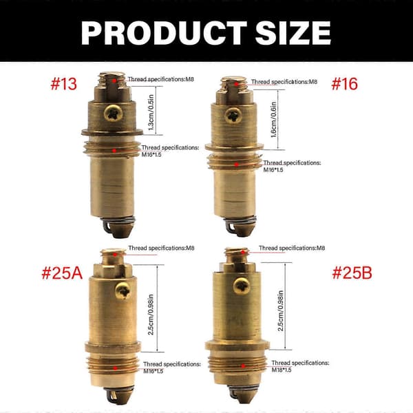 Diskho Avloppsstopp Plugg Bultar Studsventiler Tryckfjäder Plugg Diskho Avlopp Klick Klack Plugg Bultar för Handfat Avloppsstopp 16mm M16