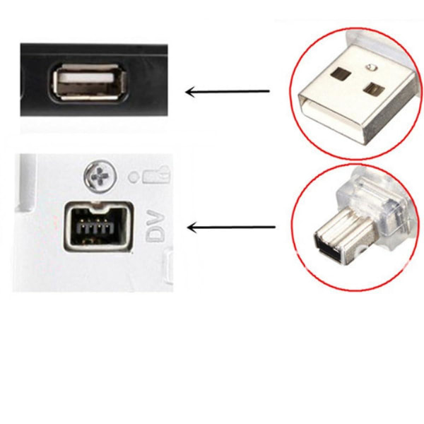 4ft 1.2m USB Hane Till 1394 4 Pin Hane Dv-kabel Firewire 400 Ieee 1394 Kabel Ilink Fire Wire Kabelsladd, För Till Jvc Sony videokamera Dcr-trv75e Dv USB Fir