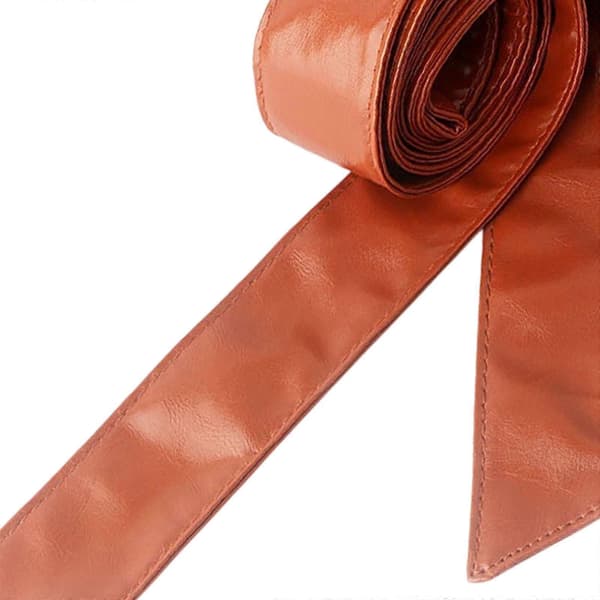 Dam PU Läder Kappa Midjebälte Bärbart Mode Midjebälte Trenchcoat Bälte Brown