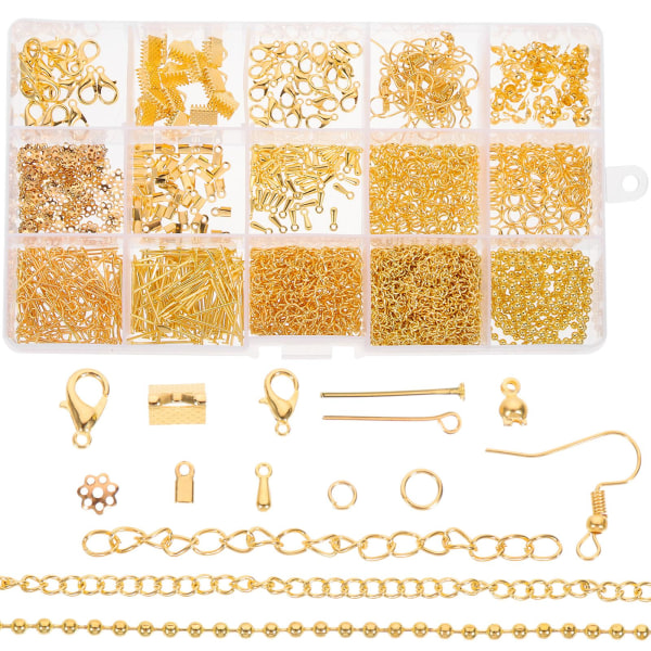 1 boks gjør-det-selv-smykker Halskjede Armbånd Making Material Halskjede Making Kit Golden 2.3X10X17.2CM