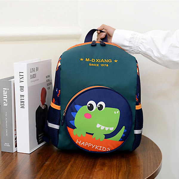 Barne-ryggsekk med tegneseriemotiv - Barnehage- og skoleveske - Gave Dinosaur