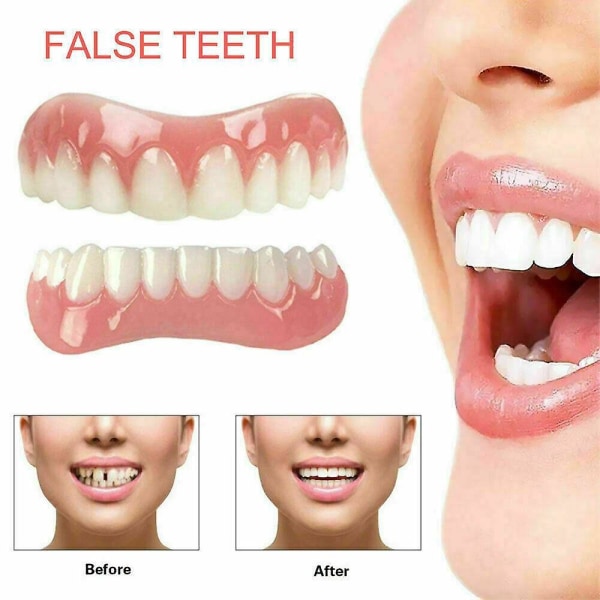 Faner Falska tänder knäpper på omedelbar Smile faner Kosmetiska tänder Tandproteser Dental AwB