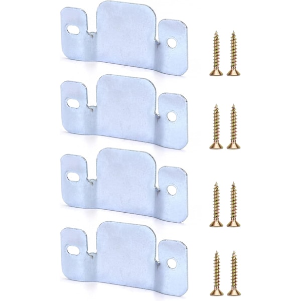 4 Pcs Interlocking Sofa Connectors Flush Mount Brackets Galvanized Iron Couch Connector Corner Couch Bracket with Screws (96 x 46 mm)