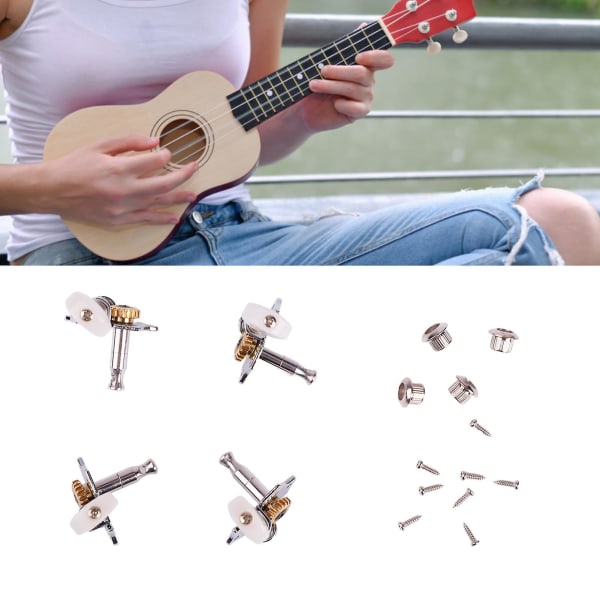 2024 4 kpl Ukulele Tuning Peg Kromi Väri Metalli Ukulele Koneen pääviritin vaihtoa varten