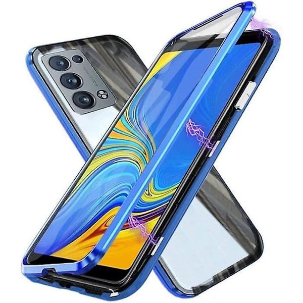 Oppo Reno 6 Pro 5G-deksel (6,55\"), magnetisk adsorpsjon foran og bak herdet glass deksel støtfanger