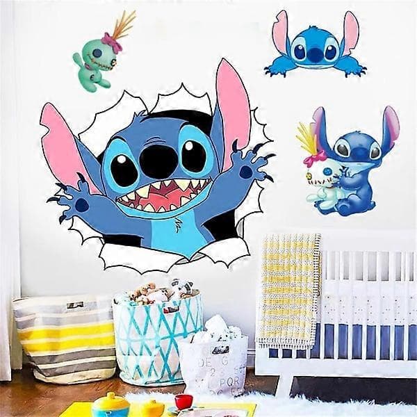 Lilo och Stitch Väggdekaler - Rolig Tecknad Väggkonst för Barnrum