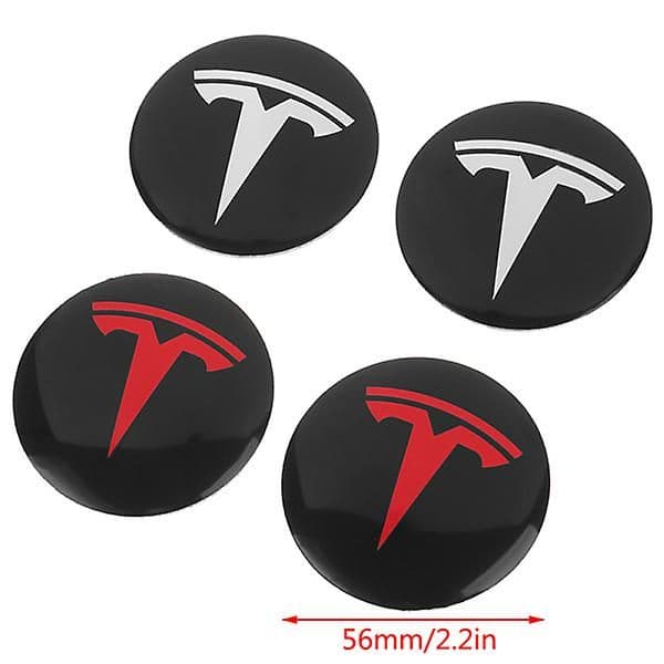 4 stk Hjulnavdekselsett for Tesla Model 3 Y Tesla Tilbehør Red