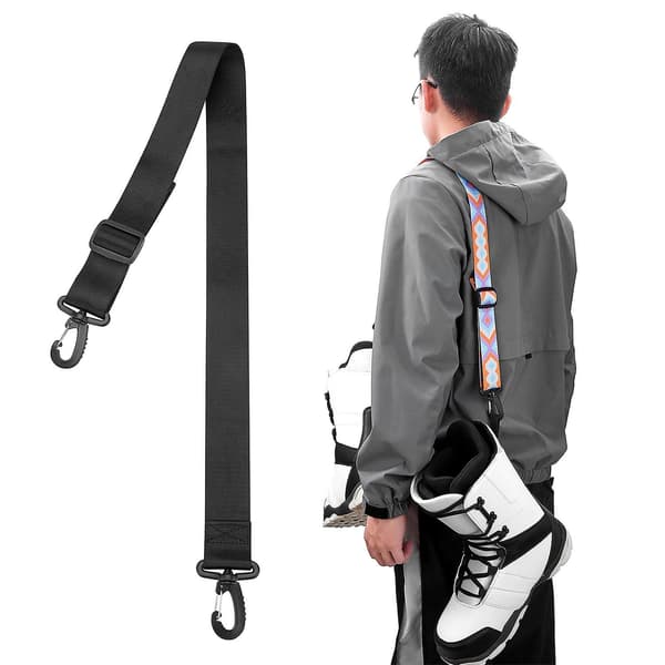 Merryso Skate Carrier Strap Adjustable with Hook Clips Snowboard Ski Shoulder Strap Black Orange