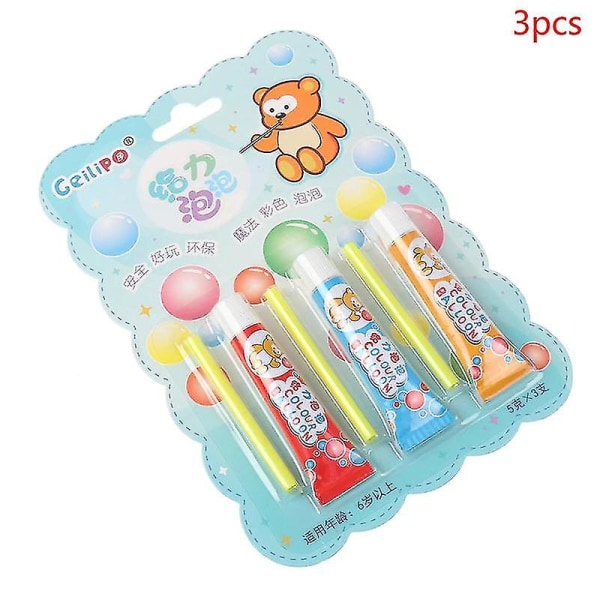 3pcs/set Safe Magic Bubble Glue Toy Blowing Colorful Bubble Ball Plastic Space Balloon