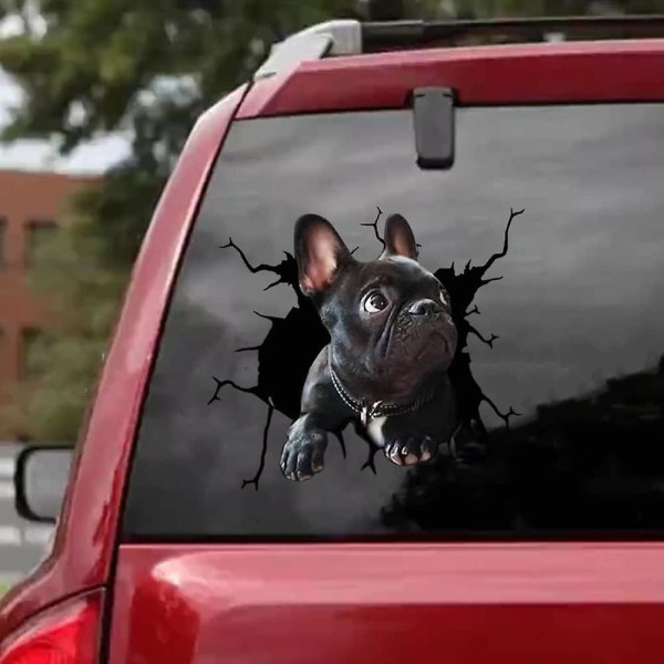 4-paknings 3d Dog Stickers French Bulldog Kjøleskapsklistremerke French Bulldog Stickers 30cm X 30cm