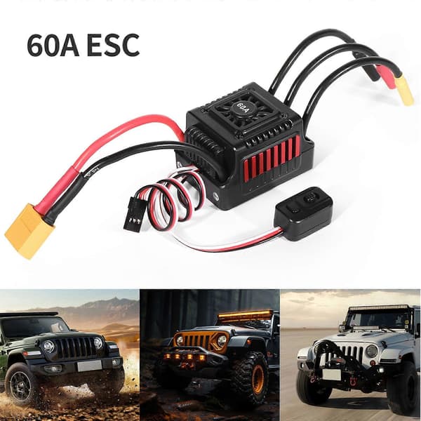 Fjernkontroll Modell Sensorløs Børsteløs ESC for Bil Leketøy Programmering Samling Motor Erstatning Biltilbehør Svart Black
