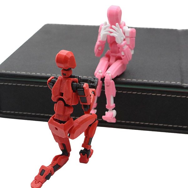 Flerledade rörliga robot 3d-utskrivna mannekängleksakerlucky 13 Dummy Action Pink