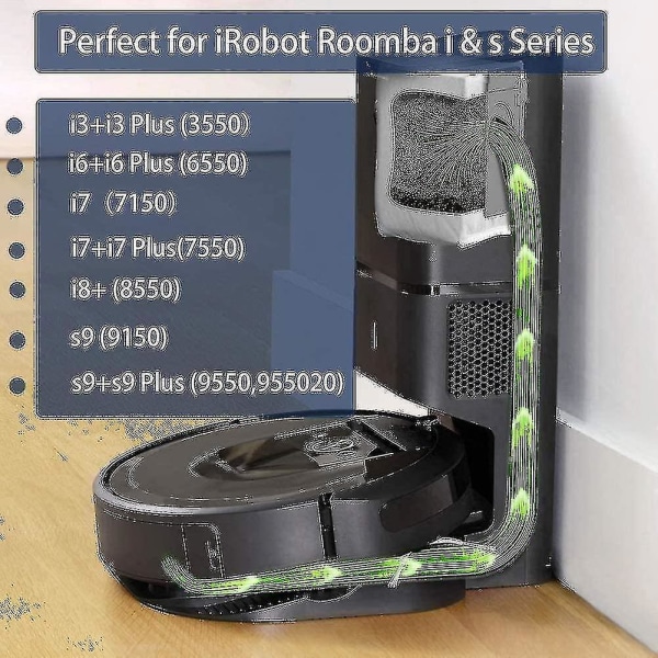 12 pakker støvsugerposer til Irobot Roomba I & S-serien I7 I7+/plus