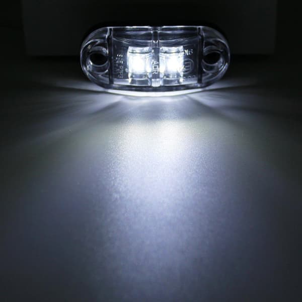 10X 2 LED Sidomarkeringslys 12/24V LED Positionslys Trailer Sidelys Advarselslys til Lastbil Autocamper Campingvogn (Hvid) white
