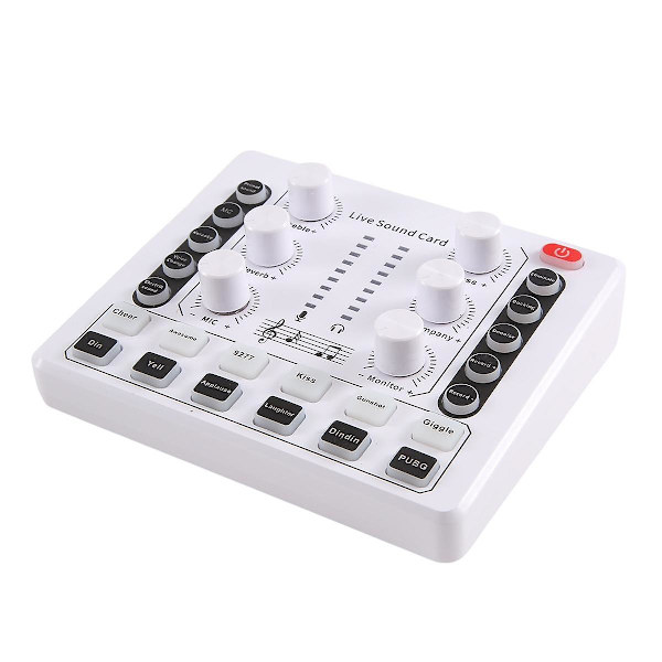 M8 Audio Interface Podcast Udstyr Caster - Alt i Ét - Bærbart Podcast Production Studio med Premium Mic Preamp White