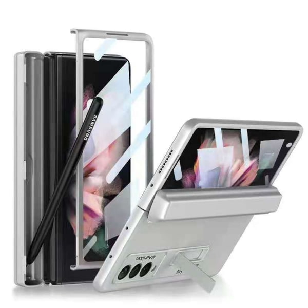 Magnetiskt gångjärnsförsett allt-i-ett case med magnetstativ och S Pen-fack kompatibel med Samsung Galaxy Fold 3