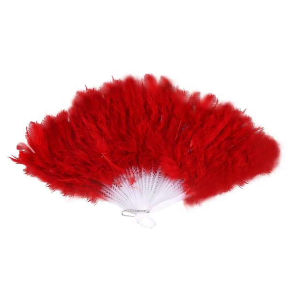 Damfjäderfläkt 1920-tals burlesk kostymtillbehör - röd