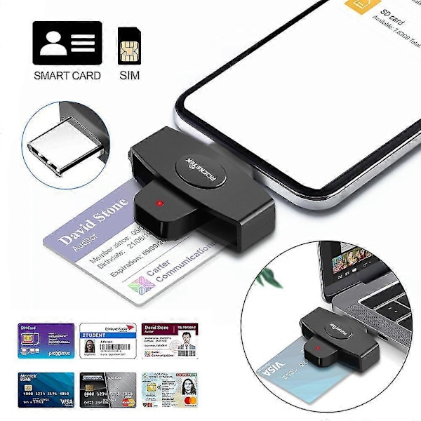 Älykäs CAC-kortinlukija Type-C pankkiverolausunto SIM-kortti/ IC-kortti ID-kortinlukija Android-puhelimille/ MacBook Pro
