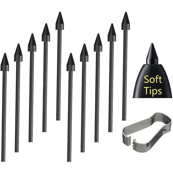 [10 stk] OEM Tab S6 Myke Spisser, Nibs [0,7 mm] Erstatning for Samsung Galaxy Tab S6/S6 Lite Stylus S Pen (S6/S6 Lite Svart)