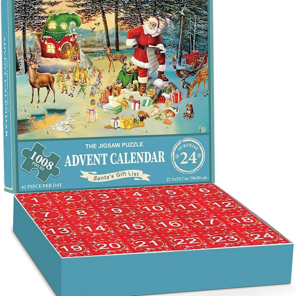 Julkalender Pussel Blind Box 24 Dagar Julnedräkning Kalender Pussel Blind Box Set Present För Barn M