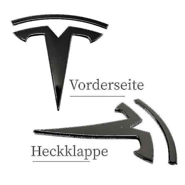 t Emblem Front & Rear Decal Wrap för Tesla Alla Modeller (1 Par) - MXBC