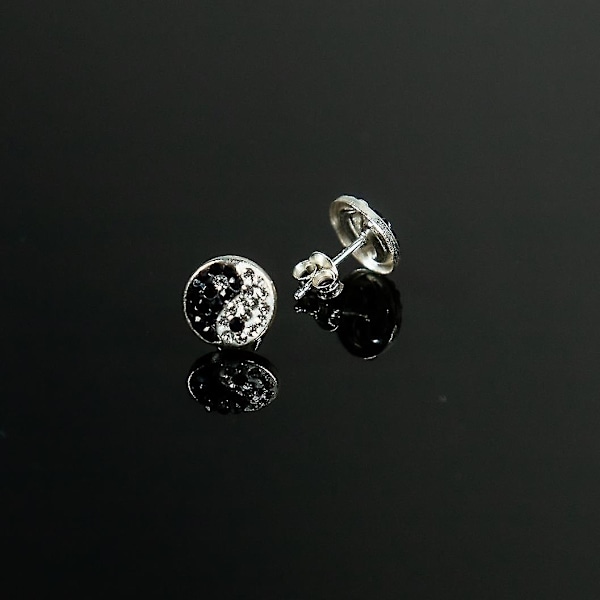 Sterling Sølv Krystal Yin Yang Øreringe