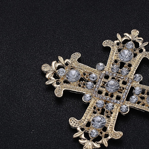 1 stk. Diamant Kors Bryllupskage Pinde Metal Kage Topper Kristus Opstandelse Dåb Kage Dekoration (Guld)