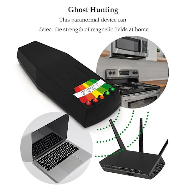EMF-mätare Magnetfältsdetektor Spökjakt Paranormal Utrustning Testare Räknare Med 5 LED