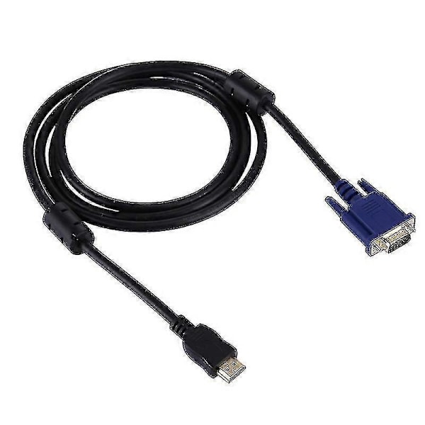 1.8m HDMI Hann til VGA Hann 15pin Videokabel (svart) xi
