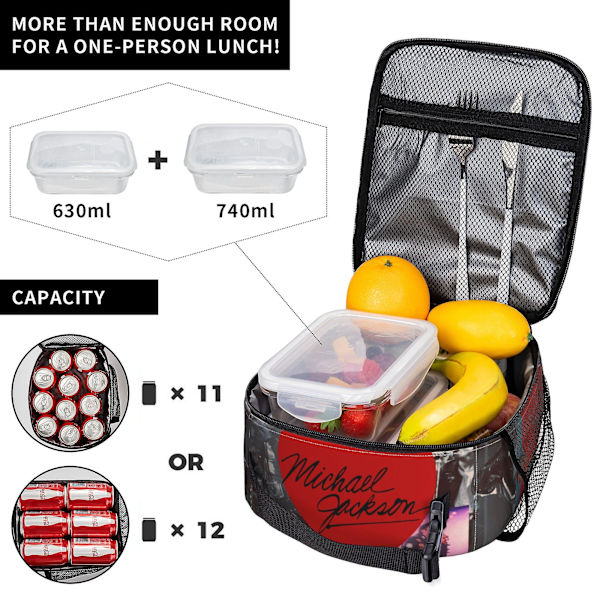 q4418Söt Michael Singger Jack-Son Lunchväska Cartoon Lunchbox Återanvändbar Isolerad Lunchväska Matväska För Skola Kontor Arbete Vandring PicknickstCB5971