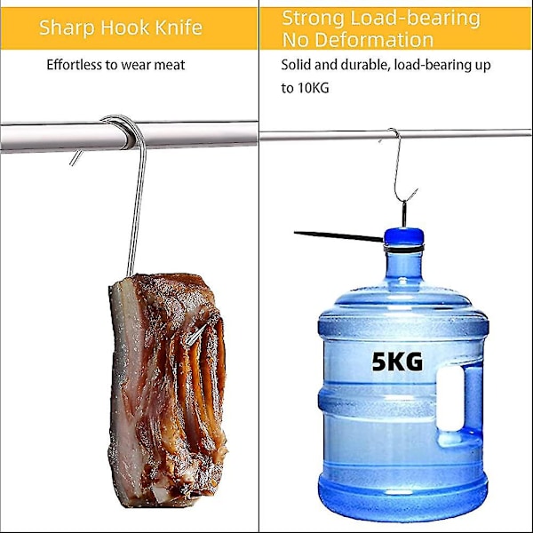 15 stycken köttkrokar, rostfritt stål hängkrokar, S-formade hängkrokar tung gåva