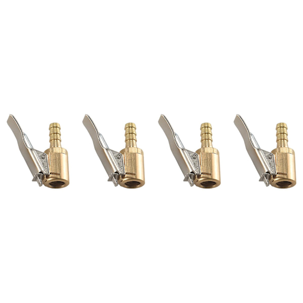 4 st 6 mm automatisk luftpumpchuckklämma bil lastbilsdäck däckuppblåsningsventilanslutning bil öppen mässingsstam T