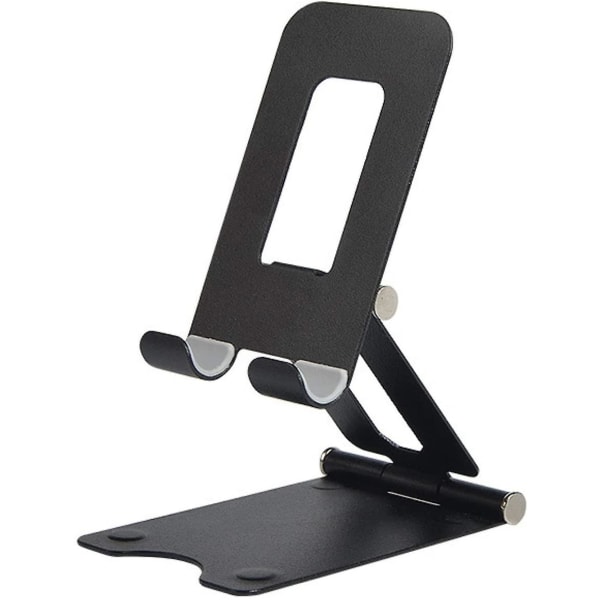 Sports Telefon Stativ Holder, Desktop Mobil Stativ Og Tablet Stativ Holder Med Justerbar Vinkel 135x90x55mm(sort)