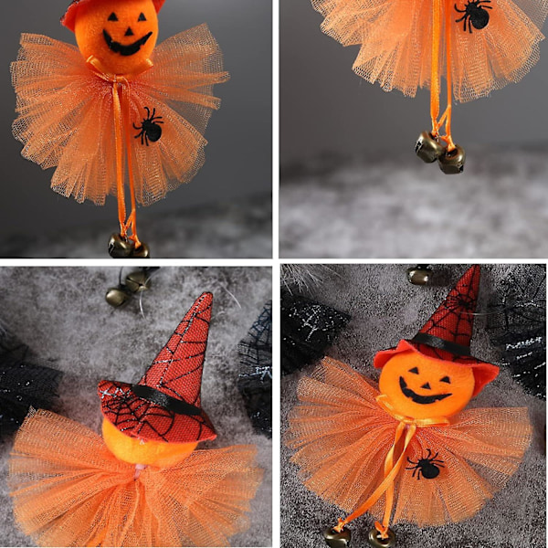 4 kpl Halloween-koristeita Pienet riippukoristeet Kurpitsat Haamu Kissat Noita Puun riipukset Kummitustalo rekvisiitta