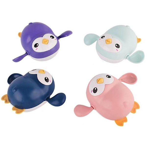 4-pack Baby Badleksaker, Uppdragbara Pingviner, Badleksaker för Småbarn, Flytande Lekset för Badkar, Strand och Pool, Färgglada Vattenleksaker, Presenter för Barn