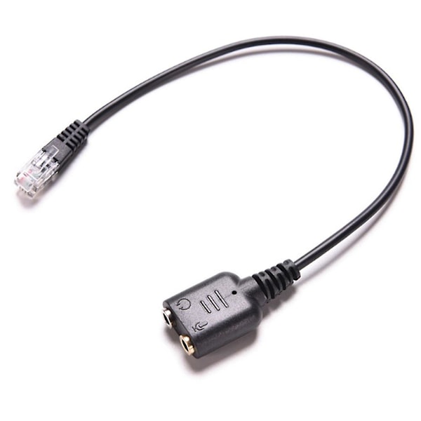 Hiborth 3.5mm til RJ9 Jack Adapter PC Headset Lydkabel Konverter Telefon Bruk