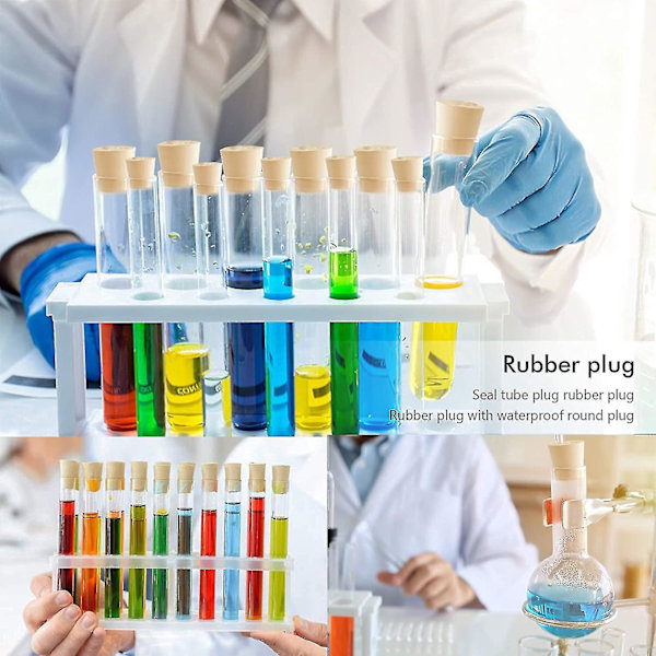 22 stk. Solide Gummistop, Solide Koniske Gummistop Til Laboratorium (størrelser 000# -8#)