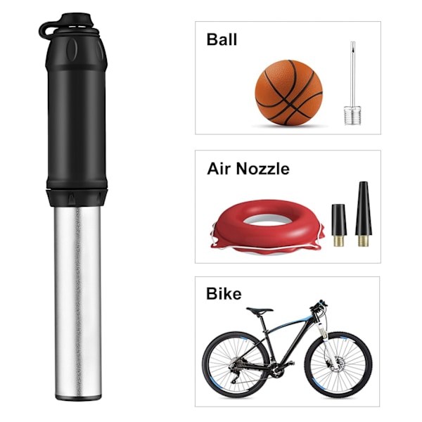 1 stk Mini cykelpumpe [140PSI], Sort til MGM og Schrader, let