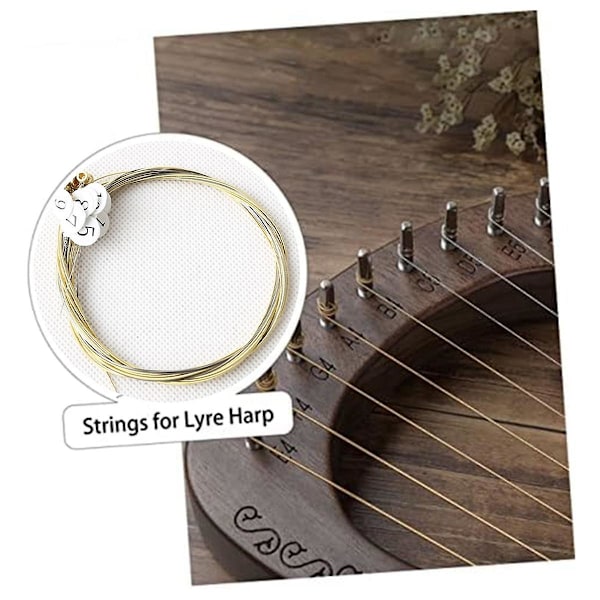 16-pack Lyre Harp Strängar Ersättningsmetallsträngar för Lyre Harp