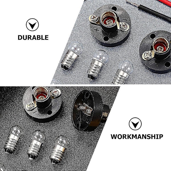 5 stk Spiral Lyspærer Mini Pærefatning E10 Plastik Lampeholder E10 Mini Pæreholder