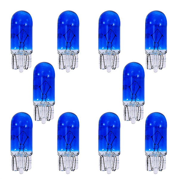 10 stk T10 W5w 194 5w Halogen Pære Signal Indvendig Bil Lys Lampe Bil Lyskilde Parkering 8000k (blå)