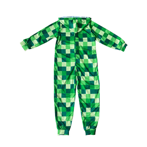 Minecraft Unisex Barn Onesie Grønn Pixelert Creeper (140cm)