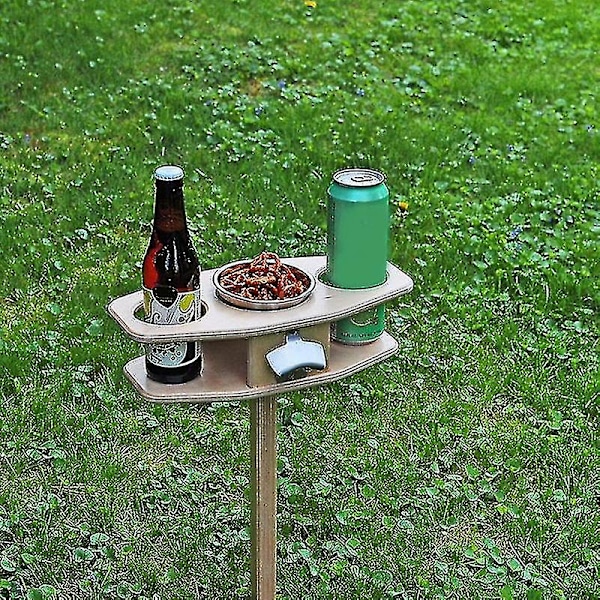 Fällbart Träbord för Öl och Vin Utomhus - Bärbar Bord för Ölälskare - Present med Vikbart Bordsskiva
