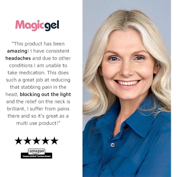 Magic Gel Migreenilakki - Jäänaamio Migreenin ja Päänsäryn Lievitykseen - Luonnollinen Migreenihoito - Mukava ja Pimeä