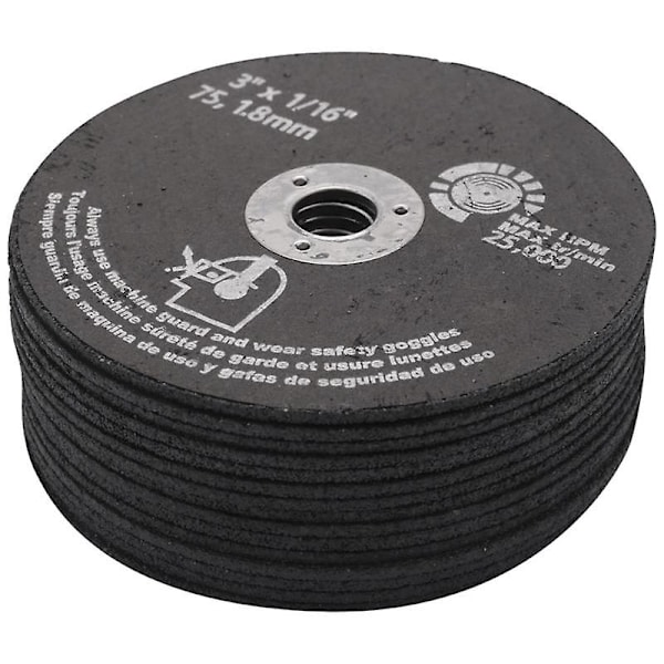 15 stk. 3 tommer 75 mm Afskæringshjul Harpiks Skæreskive Fiber Cirkelsavblade til Metal Skæring 75X1.