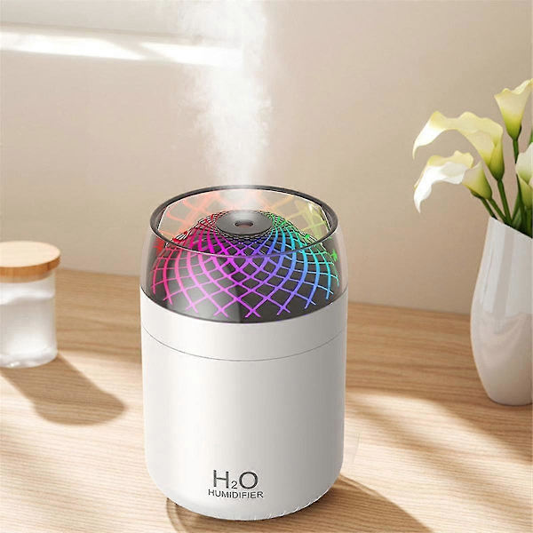Glaskop Humidifier med Farverigt Lys, Natlampe, Sengelamper Dekoration, USB Stor Miste-Humidifier, Pink