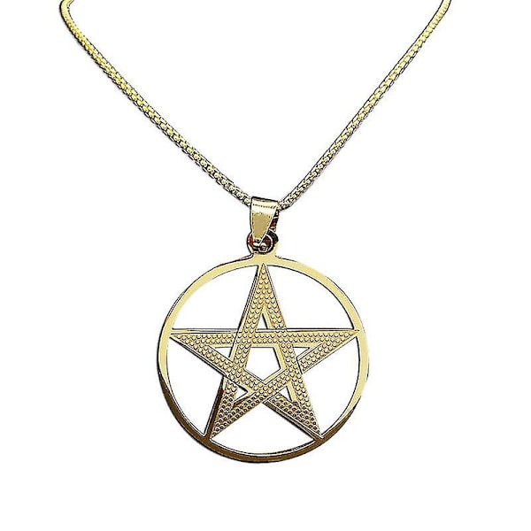 Skyrim Supernatural Pentagram-kaulakoru Miehille Ruostumattomasta Teräksestä Laatikkoketju Pentacle Tähti Talisman Amulettinen Ripus Kaulakorut Korut