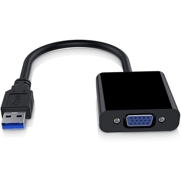 USB 3.0 till VGA Adapter Converter, 1080P USB till VGA Video Grafikkort Display Extern Kabel Adapter kompatibel PC Laptop Windows 7/8/8.1/10/ etc, Ej