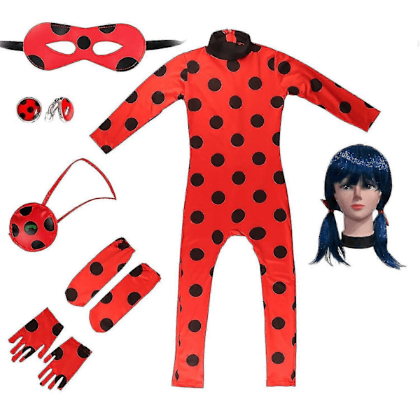 Ladybug-dräkt Insektstemad Fest Ladybird Kostymset, Ladybug Kostym Flickor Barn Kvinnor Karneval